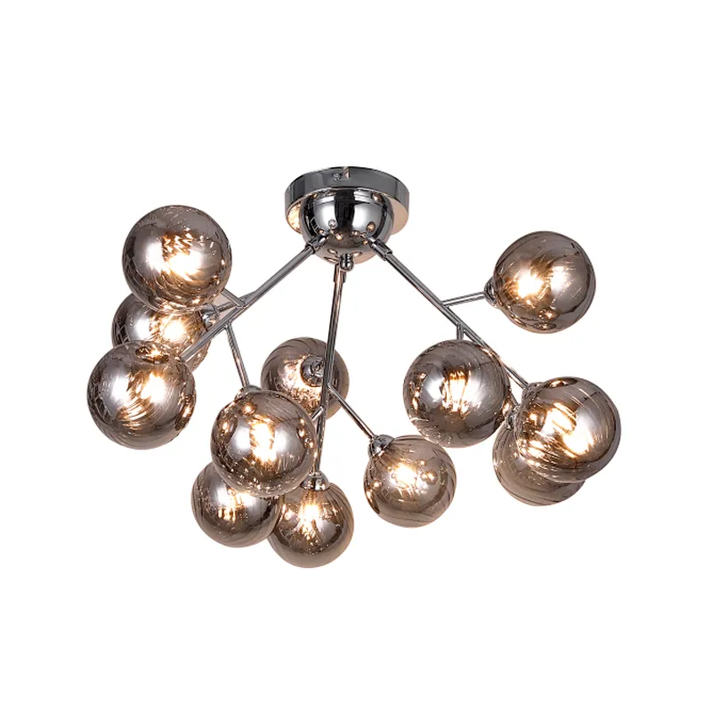 Nordic modern fashion ceiling lamp with smoke grey glass