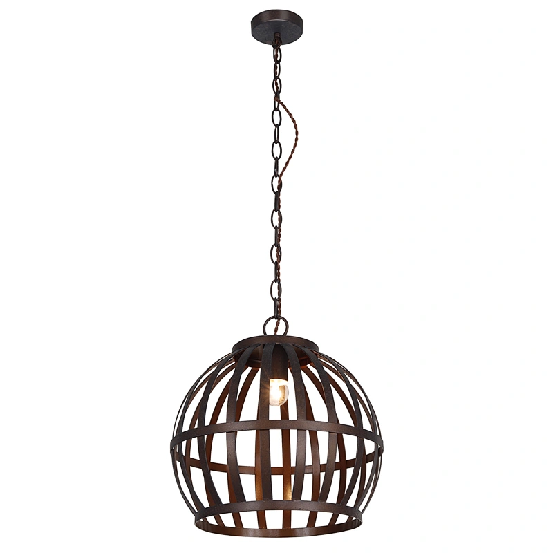 Nordic style retro metal cage painting pendant light E27