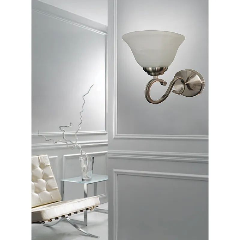 European traditional retro sand silver wall lamp bedside