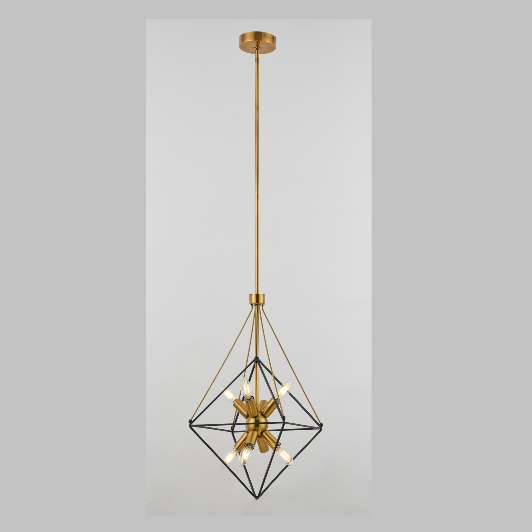 Industrial pendant light brass and black metal pendant lamp