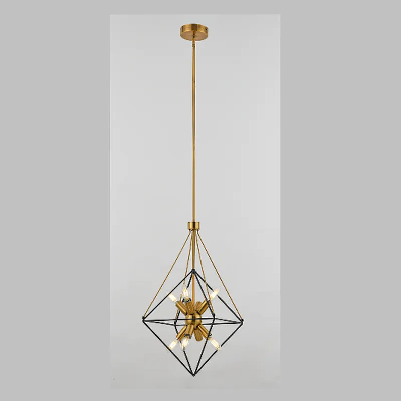 Industrial pendant light brass and black metal pendant lamp
