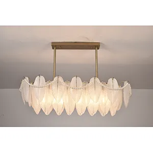 Italian style luxury modern living room chandelier with feather