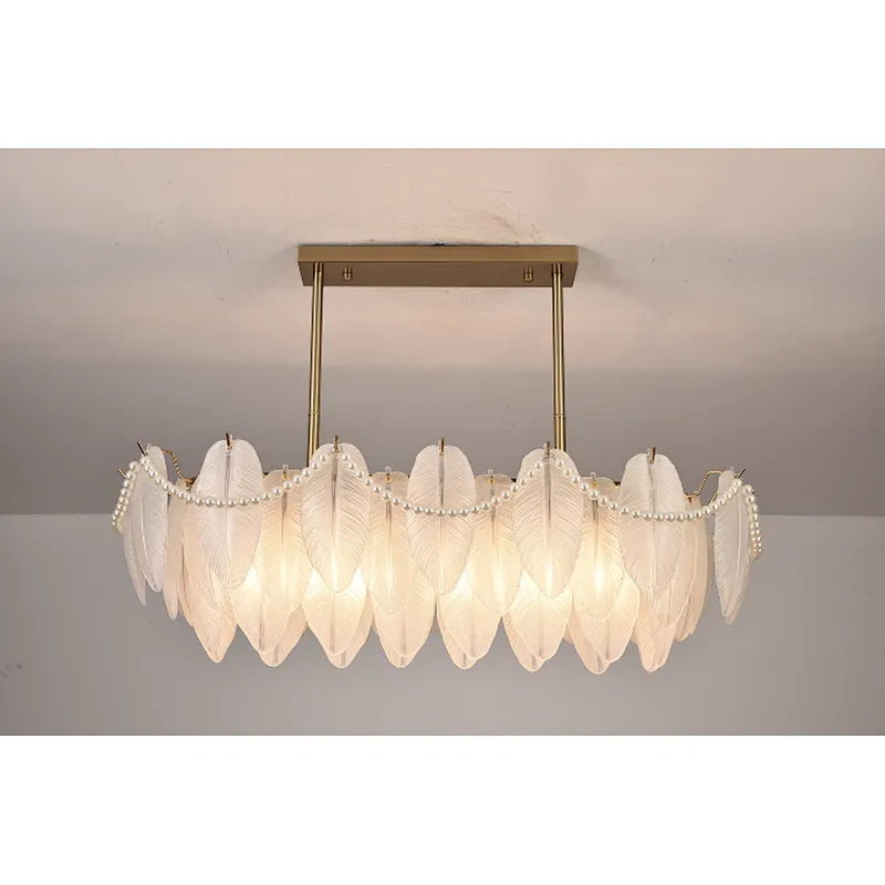 Italian style luxury modern living room chandelier with feather