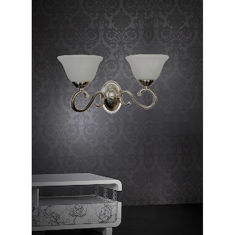 European traditional vintage sand silver 2 lights wall lamp house