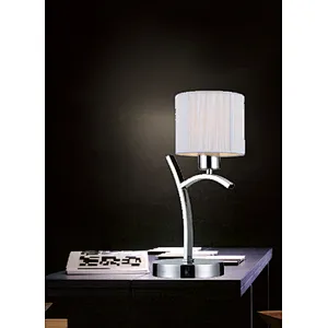 European style classic chrome table lamp E14 with fabric