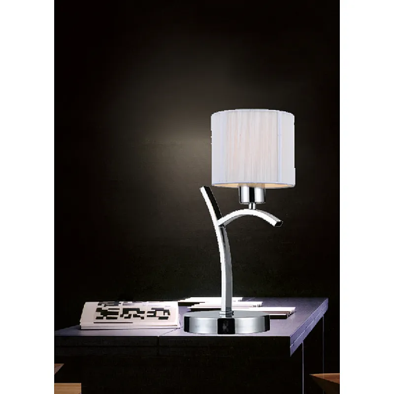 European style classic chrome table lamp E14 with fabric