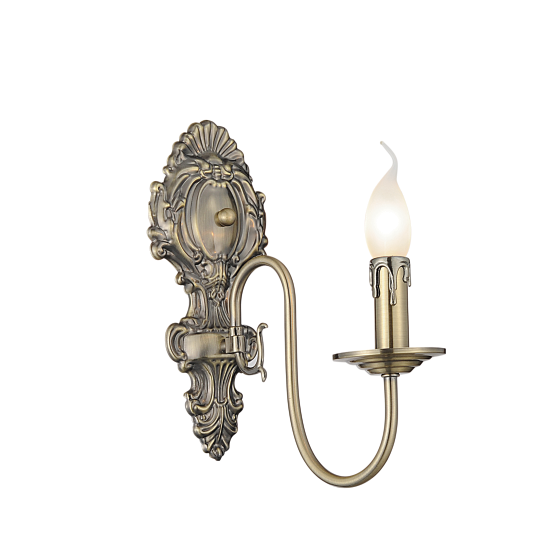 Nordic traditional retro antique brass candle wall lamp metal