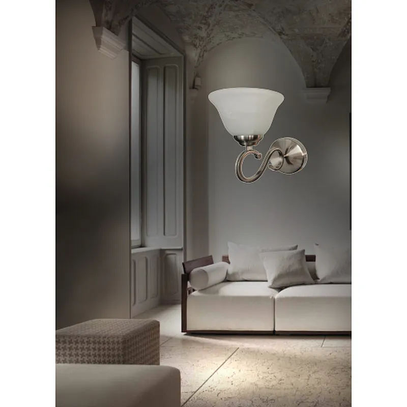European traditional retro sand silver wall lamp bedside