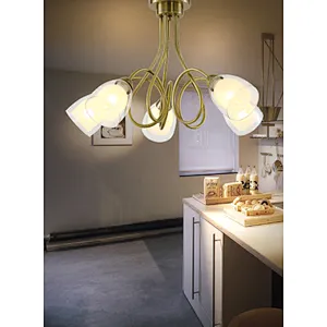 Dubai style traditional antique brass ceiling lamp glass