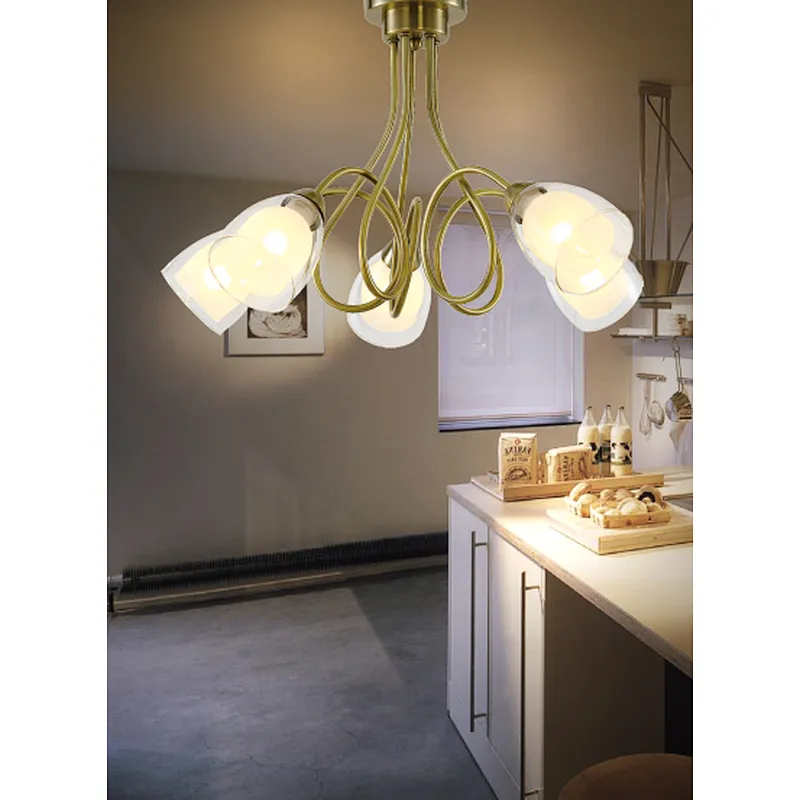 Dubai style traditional antique brass ceiling lamp glass