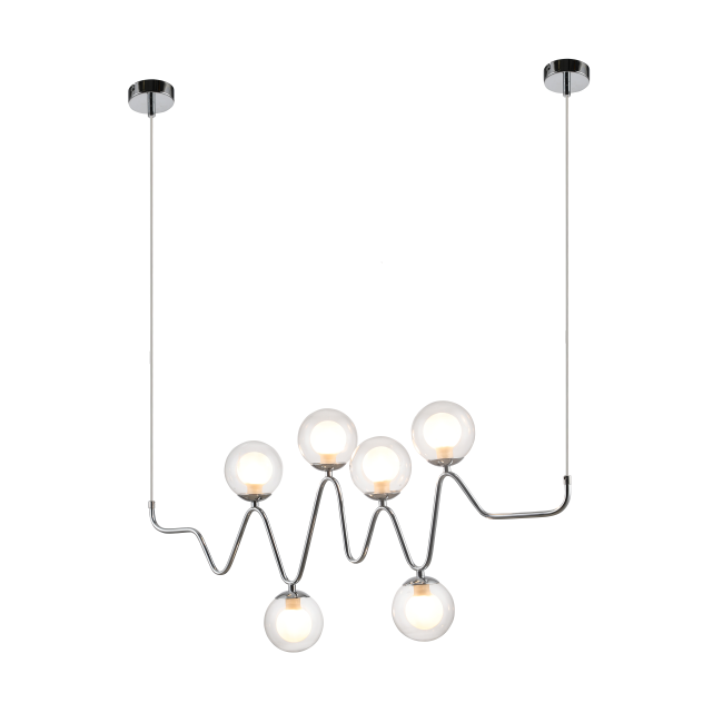 European modern contracted chrome wave pendant light glass