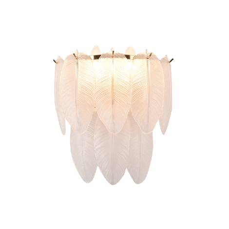 Italian style indoor modern glass feather wall lamp luxury