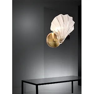 Italian style modern luxury clear shell wall lamp glass indoor wall luminaire