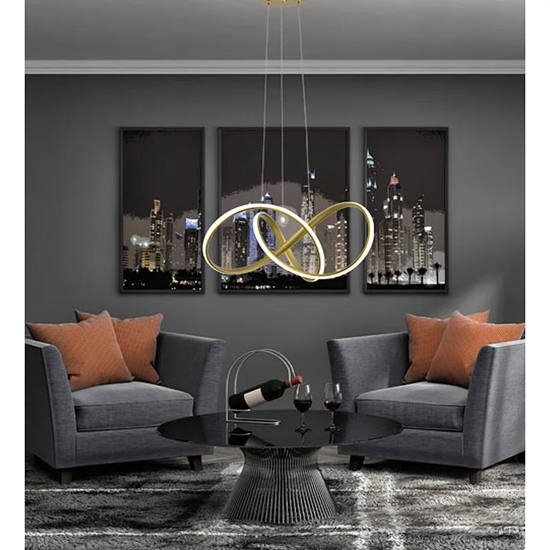 Nordic postmodern creative luxury gold 42W LED pendant light