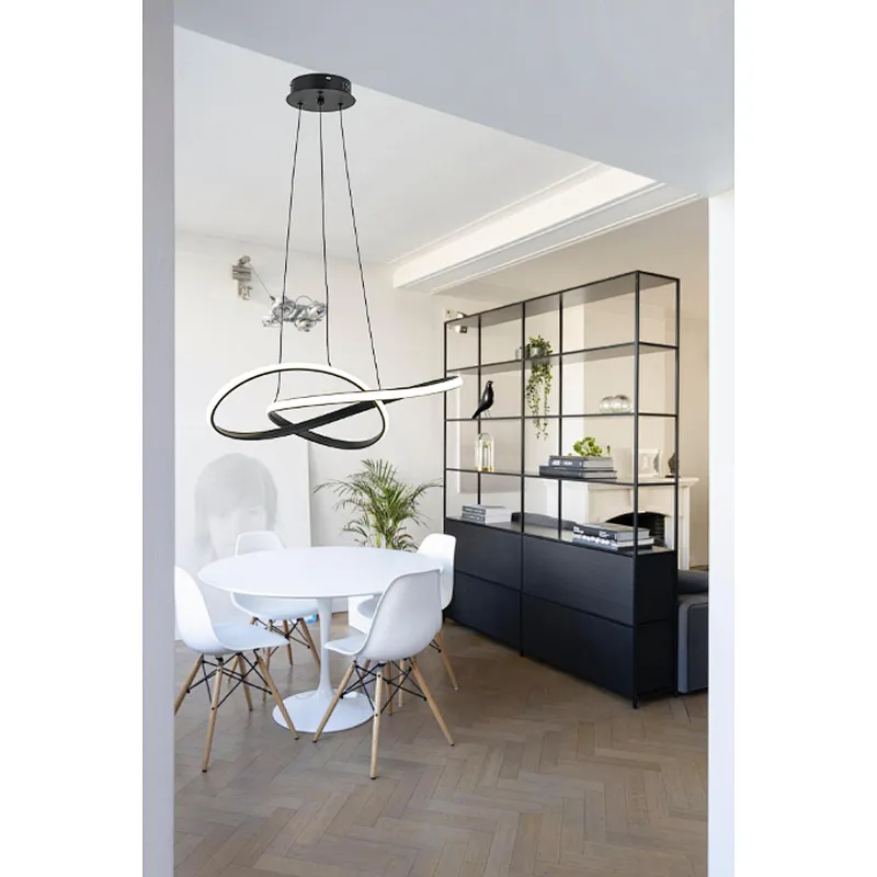 Nordic postmodern creative matt black 45W LED pendant light