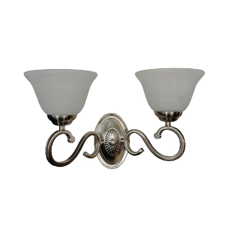 European traditional vintage sand silver 2 lights wall lamp house
