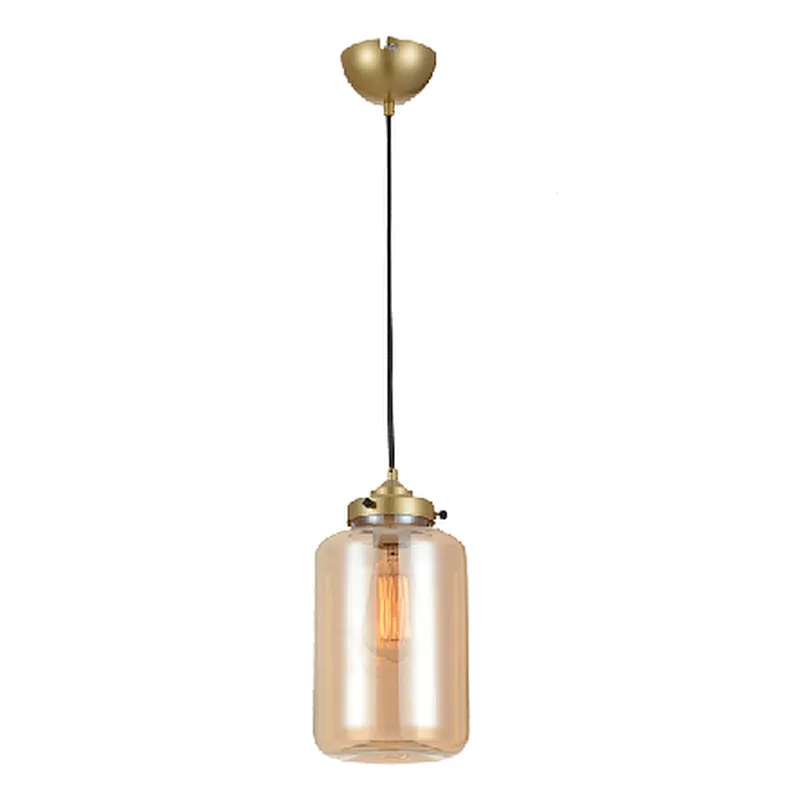 Postmodern amber glass pendant light for dining kitchen