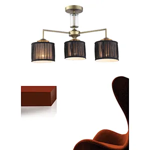 European traditional vintage black cloth ceiling lamp