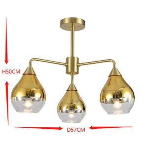 High quality Dubai Style luxury modern glass ceiling light gold