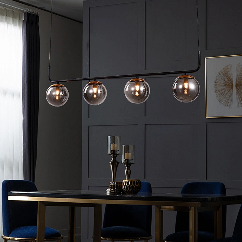 Nordic modern fashion 4 lights black ceiling pendant light