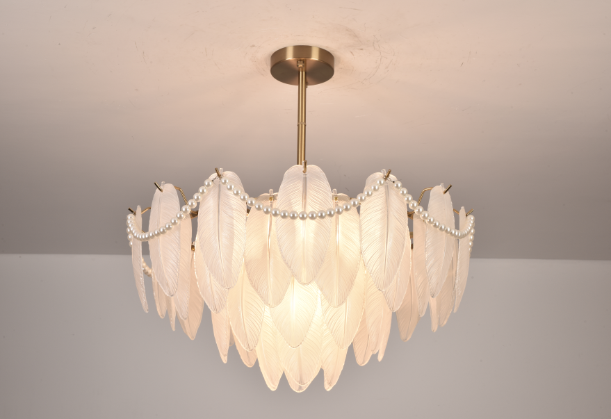 Modern luxury indoor chandelier French style with pearls