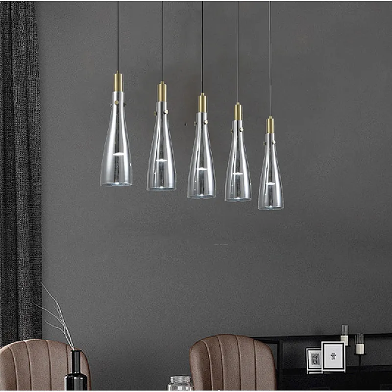 2022 Nordic style modern glass pendant light beautiful fashion 5 lights pendant lamp for living room dining kitchen