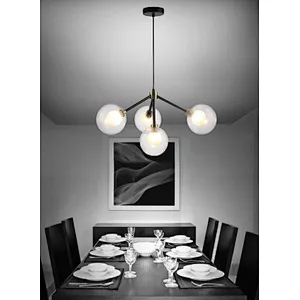 Nordic modern contracted 4 lights glass pendant light