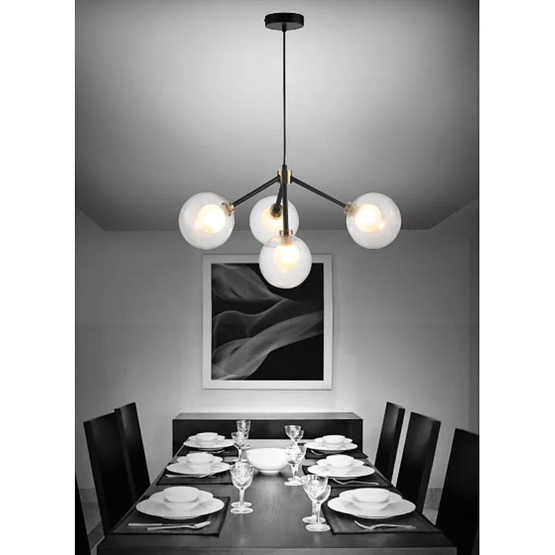 Nordic modern contracted 4 lights glass pendant light