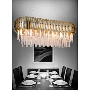 European modern luxury gold chandelier pendant light beautiful crystal chandelier for home hotel villa