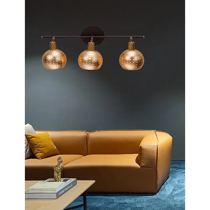 American classic luxury metal 3 lights wall lamp