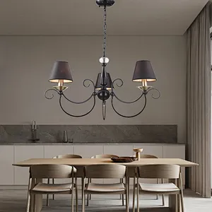 European traditional painting chandelier lamp classical black chandeliers