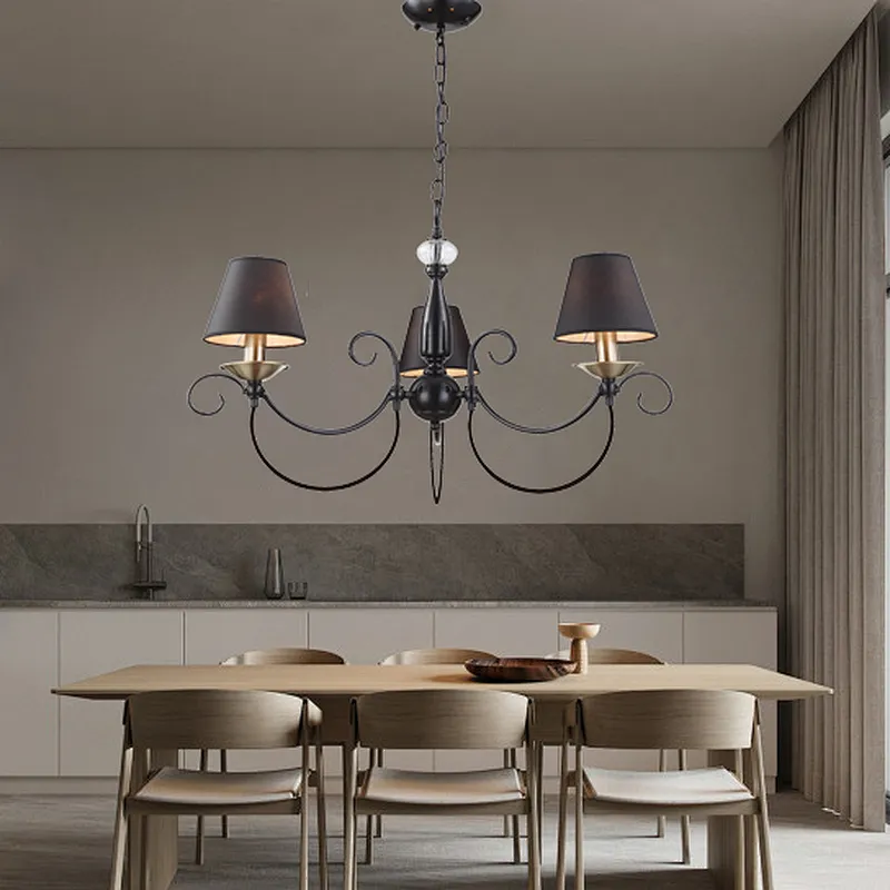 European traditional painting chandelier lamp classical black chandeliers