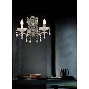 European traditional classic candle crystal wall lamp E14