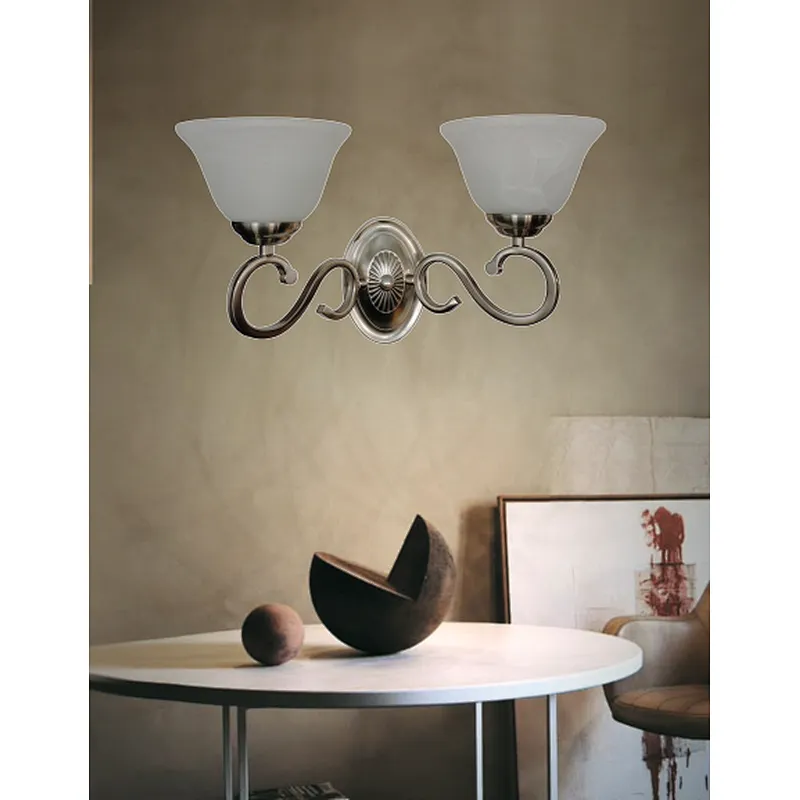 European traditional retro sand silver wall lamp bedside