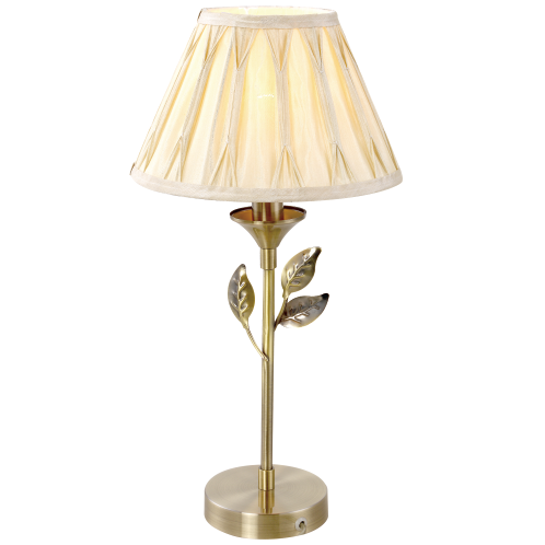 European classic antique brass table lamp with fabric
