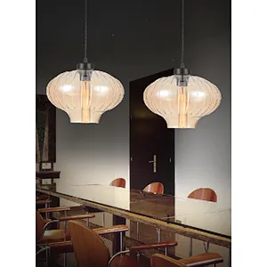 classic amber glass pendant light for kitchen dining
