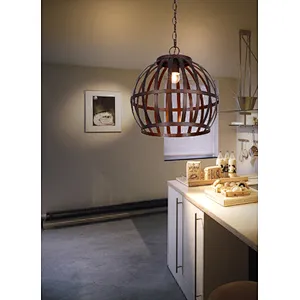 Nordic style retro metal cage painting pendant light E27