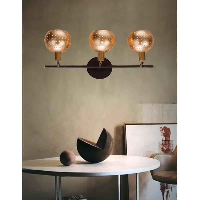American classic luxury metal 3 lights wall lamp
