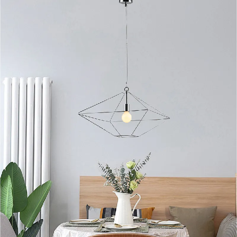 2023 Chinese modern metal geometric pendant lamp for dining