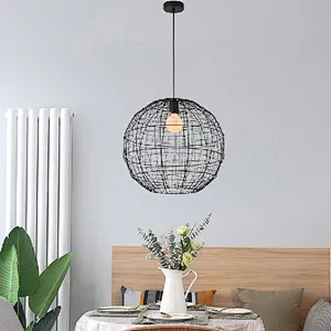 Industrial rustic painting cage light metal ball dining pendant light