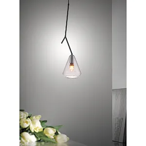 Nordic modern simple smoke grey glass pendant light
