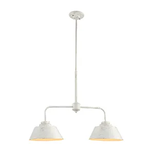 European vintage white brushed gold painting pendant light