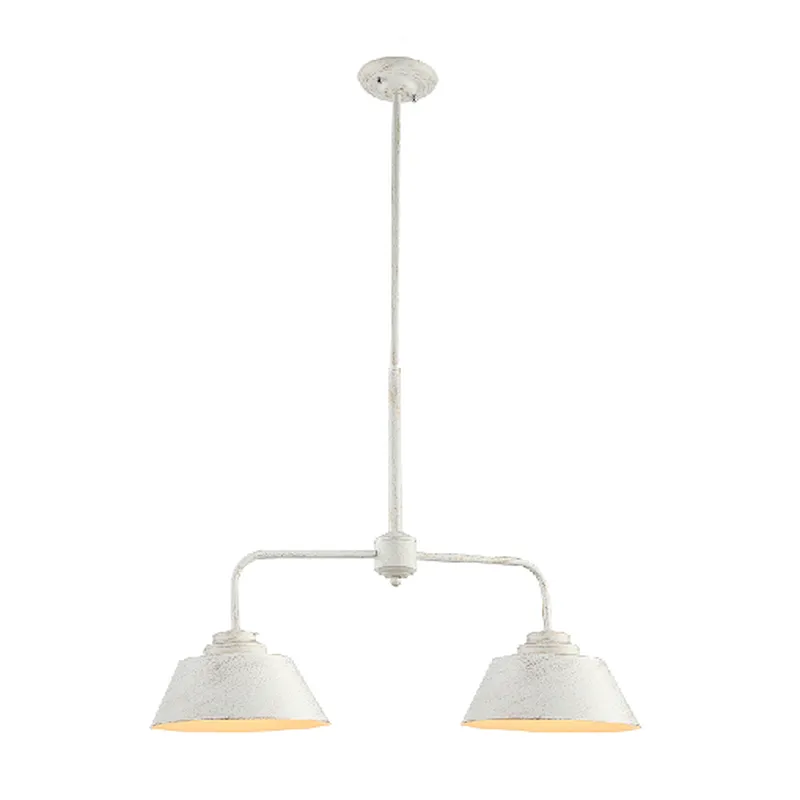 European vintage white brushed gold painting pendant light