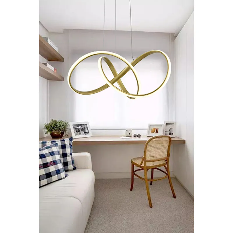 Nordic postmodern creative luxury gold 42W LED pendant light