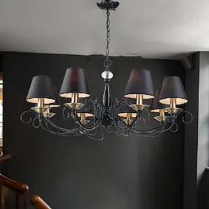 European traditional painting chandelier lamp classical black chandeliers