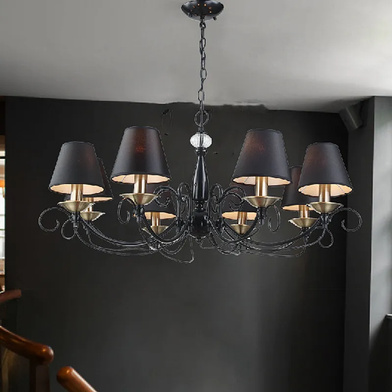 European traditional painting chandelier lamp classical black chandeliers