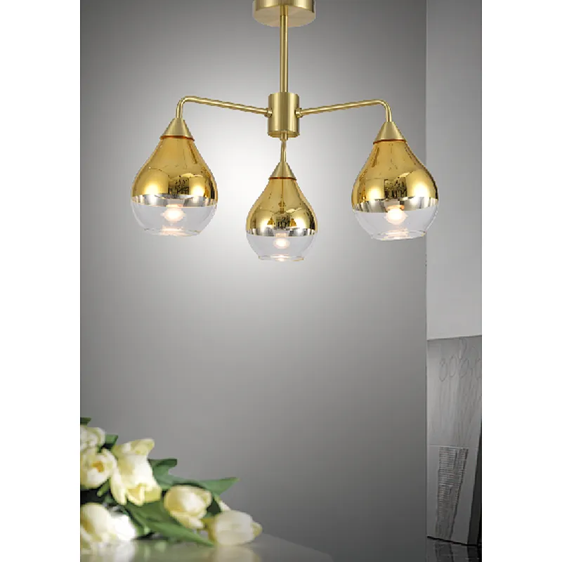 High quality Dubai Style luxury modern glass ceiling light gold