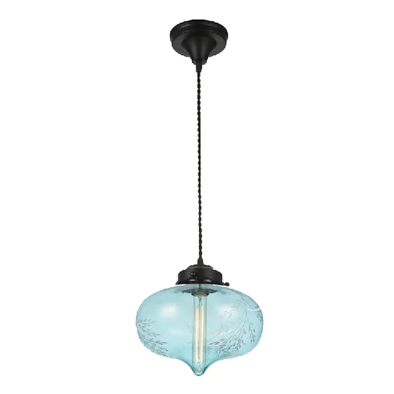 Chinese hot sale classical bule glass pendant light indoor
