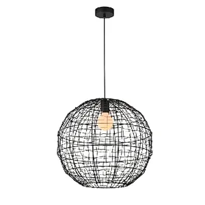 European classic dumb black metal ball dining room pendant lamp made in China