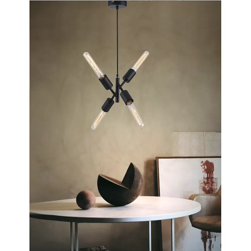 2022 American style retro industrial style black dining pendant light